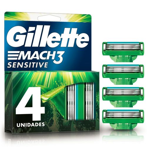 Mach sensitive repuestos de afeitar con aloe (4 Unidades)