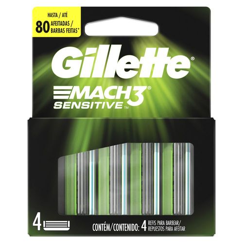 Mach sensitive repuestos de afeitar con aloe (4 Unidades)
