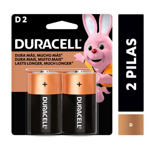 Pilas alcalinas d de larga duración (pack de 2)