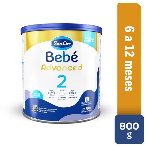 Fórmula láctea advanced 2 800 grs