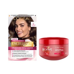 Combo creme tono 5 castaño claro + colorvive crema tratamiento 300 ml