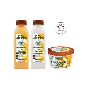 Combo hair food reparación coco: shampoo, acondicionador y mascarilla
