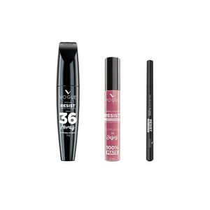 Combo de maquillaje resist: máscara, plumón y labial