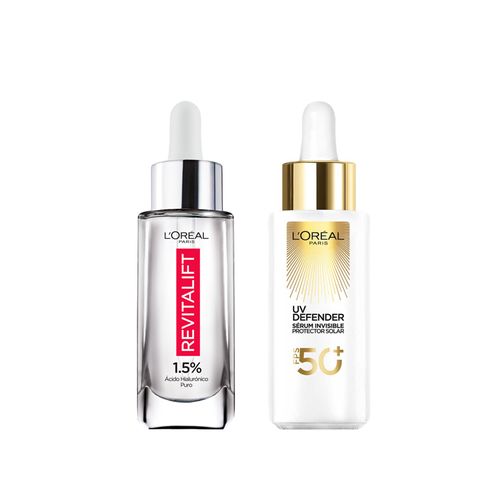 Combo duo rutina diaria: serum revitalift + protector solar uv defender serum
