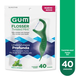 Hilo dental con mango twisted mint (40 unidades)