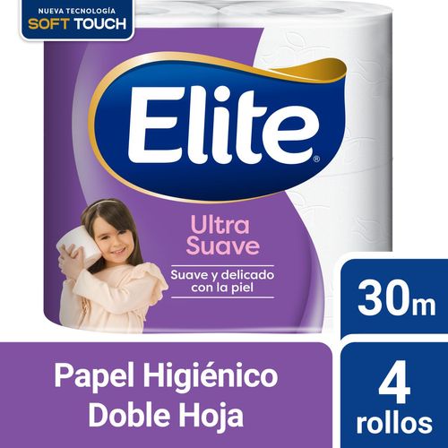 Papel higiénico ultra suave doble hoja 30M (4 unidades)