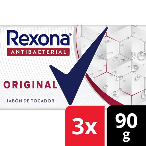 Jabón en barra antibacterial original 90 gr (3 unidades)