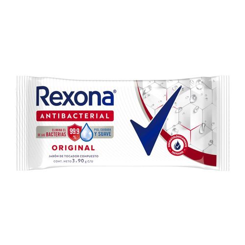 Jabón en barra antibacterial original 90 gr (3 unidades)