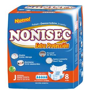Pañal juvenil anatómico extra protección 20 a 45 kg (8 unidades)