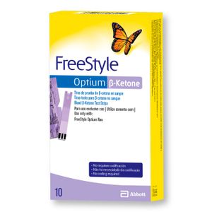Tiras reactivas optium b-ketone (10 unidades)