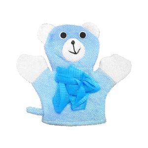 Esponja manopla de baño para bebé celeste