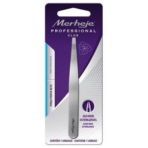 Pinza depilatoria punta recta professional -de acero inoxidable-