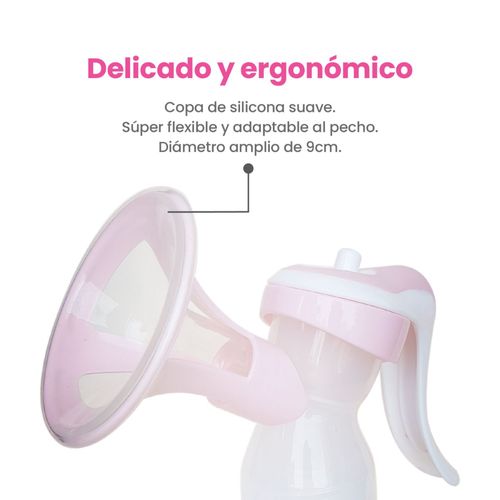 Sacaleche con pezonera de silicona y mamadera boca ancha