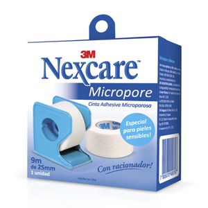 Tela adhesiva 2.50cm x 9m micropore nexcare con racionador estuche