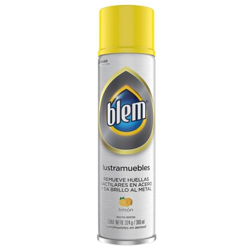 Lustramuebles acero inoxidable y metal limón en aerosol 360 cc