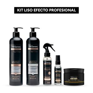 Combo Shampoo y acondicionador 500ml Liso Efecto Profesional + Protector Térmico + Oleo finalizador + Máscara hidratación