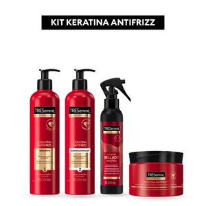 Combo Shampoo y acondicionador 500ml Keratina Antifrizz + Máscara Keratina Antifrizz + Coat Spray Sellado Antifrizz