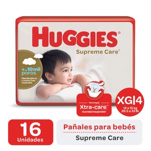 Pañales supreme care talle xg (16 unidades)