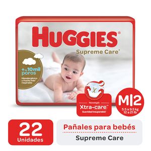 Pañales supreme care talle m (22 unidades)