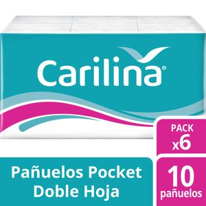 Pañuelos descartables carilina (6 unidades de 10 pañuelos c/u)