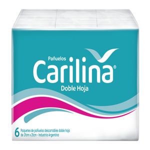 Pañuelos descartables carilina (6 unidades de 10 pañuelos c/u)