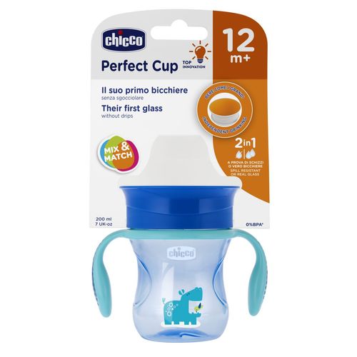 Vaso perfect cup celeste 200 ml + 12 meses