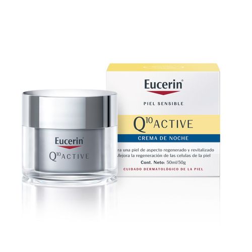 Crema facial antiarrugas de noche Q10 active piel seca
