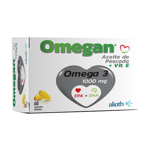 Omega 3 aceite de pescado + vit. E (60 cápsulas blandas)