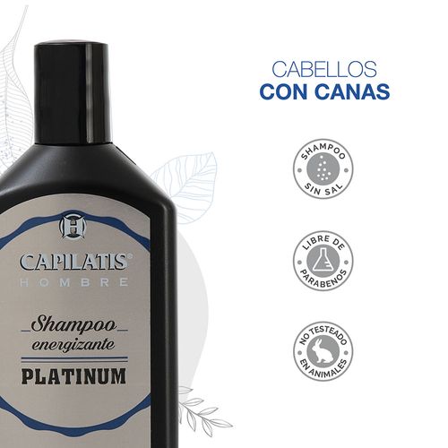 Shampoo energizante platinum línea hombre 370 ml