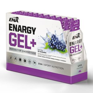 Suplemento deportivo enargy gel + con cafeina sabor uva (12 sobres)