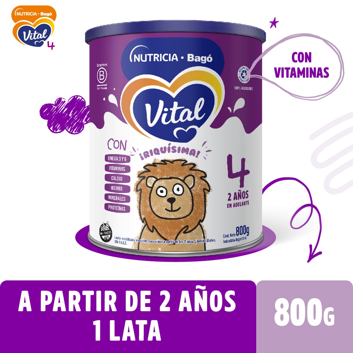 Fórmula láctea en polvo para lactantes etapa 4 (lata 800 grs) - Farmaonline