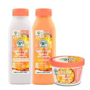 Combo Hair Food Anti-Quiebre Ananá: Shampoo, Acondicionador y Mascarilla