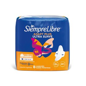 Toallas femeninas Adapt Plus suave con alas (8 unidades)