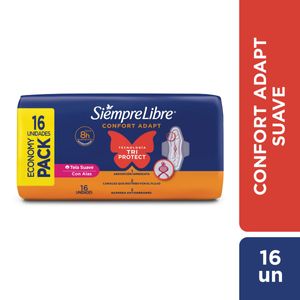 Toallas femeninas Adapt Plus suave con alas (16 unidades)