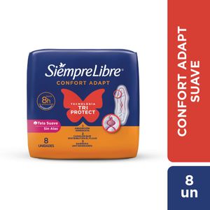 Toallas femeninas Adapt Plus suave sin alas (8 unidades)