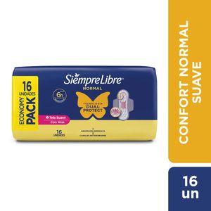 Toallas femeninas normal suave con alas (16 unidades)