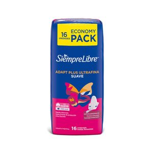 Toallas femeninas Adapt Plus Ultrafina suave con alas (16 unidades)