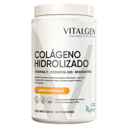 Suplemento dietario colágeno hidrolizado sabor naranja 360 grs