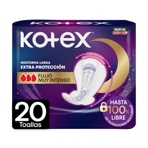 Toallas nocturnas larga extra protección (20 unidades)