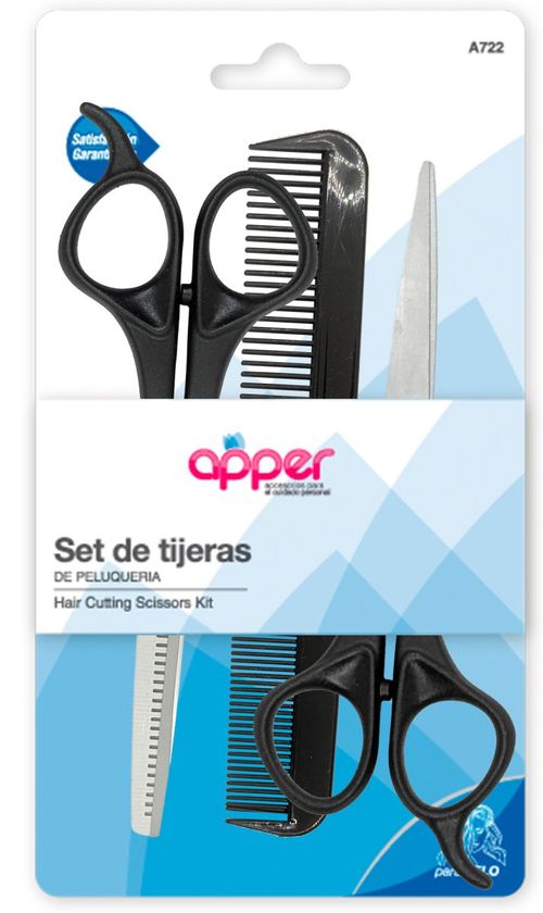 Set tijeras peluqueria con peine