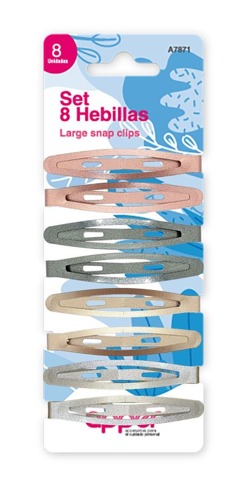 Set hebillas colores metalicos (8 unidades)