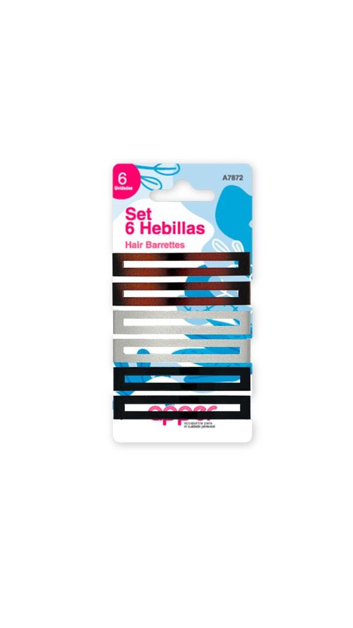 Set de 6 hebillas antideslizantes colores clasicos