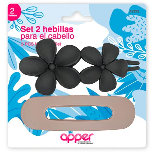 Set de 2 hebillas superficie con acabado de goma antideslizante