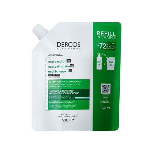 Shampoo dercos Anticaspa Cabello Normal a Graso refill 390 ml