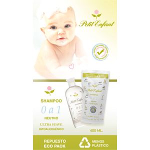 Shampoo neutro 0 a 1 año ecopack 400 ml