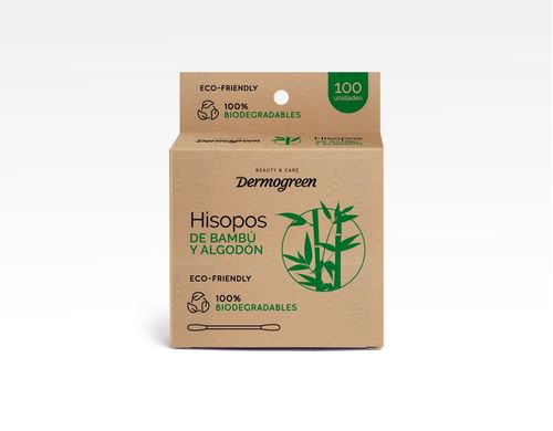 Hisopos de bambu y algodon (100 unidades)