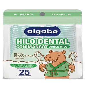 Hilo dental con mango mentol (25 unidades)