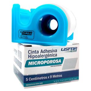 Tela adhesiva 5cm x 9m micropore lisfar con racionador estuche