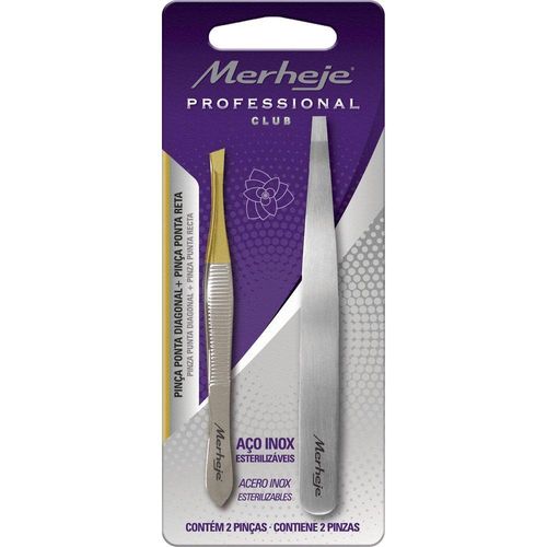 Professional pinza depil (punta diag+punta rect acero)