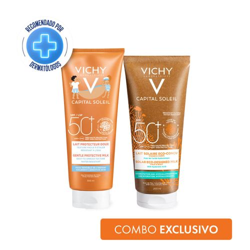 Combo protección solar capital soleil eco milk  + niños milk